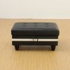 Black And White Semi PU Synthetic Leather Storage Ottoman