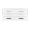 Hms 6 Drawer Double Dresser, Four Legs, Superior Top -White