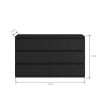 Black Large 6 drawers chest of drawer dressers table
