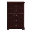 Classic Traditional 1pc Chest of 5 Drawers Cherry Finish Bedroom Furniture Wooden