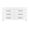 6 Drawer Double Dresser Wezz, Bedroom, White