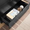 Modern black five drawer clothes and storage chest cabinet with metal drawer glides