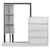 Wardrobe with 4 Drawers and 3 Shelves,White