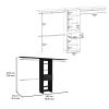 Closet System 70"W - 118"W, Three Hanging Rods, Five Shelves, One Drawer, Black