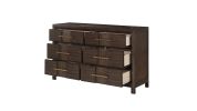 Modern Style 6-Drawer Dresser Made with Wood in Walnut