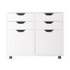 Halifax Wide 2-Door Storage Cabinet; 4-Drawer; White