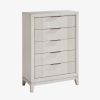Antique White Finish 1pc Chest with 5x Drawers Modern Bedroom Furniture, Reeded Fronts