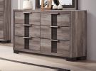 1pc Contemporary Dresser Six Drawers Metal knobs Brown Finish Bedroom Wooden Furniture