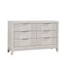 Antique White Finish 1pc Dresser with 6x Drawers Modern Bedroom Furniture, Reeded Fronts