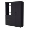 Black 3-Drawer Armoire