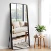 Aluminum alloy rounded rectangle painted black full-length mirror 71 *28 * 2 inch Bathroom Vanity Mirror for Bedroom Entryway, Living/Dressing Room