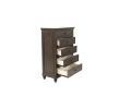 Antique Dark Grey Finish Transitional Wooden 1pc Chest of Drawers Bedroom Furniture 5x Drawer