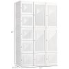 HOMCOM Portable Wardrobe Closet, Folding Bedroom Armoire, Clothes Storage Organizer with 11 Cube Compartments, Hanging Rod, Magnet Doors, White