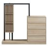 Wardrobe with 4 Drawers and 3 Shelves,Natural