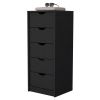 Logan Black 5 Narrow Drawer Dresser