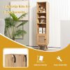 4 Tiers Rattan Storage Cabinet with Slim Design