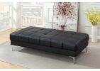 Black Bonded Leather Extra large Ottoman Metal Legs 1pc Ottoman